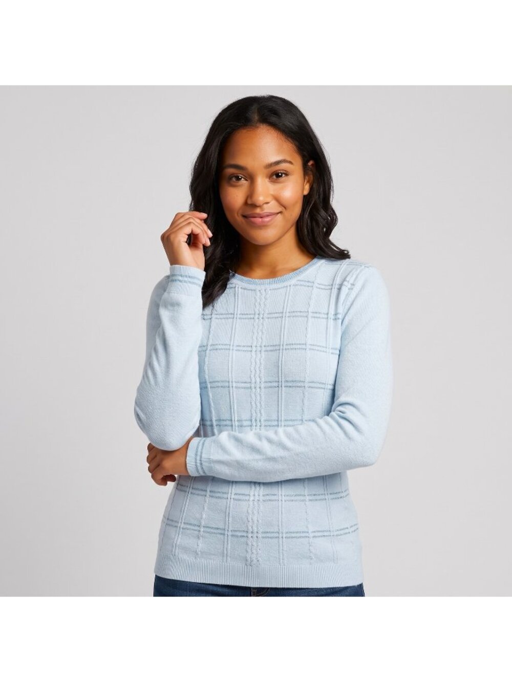 Unbranded Women's Light Blue Knit Sweater Top with Sparkle Accents in size Small